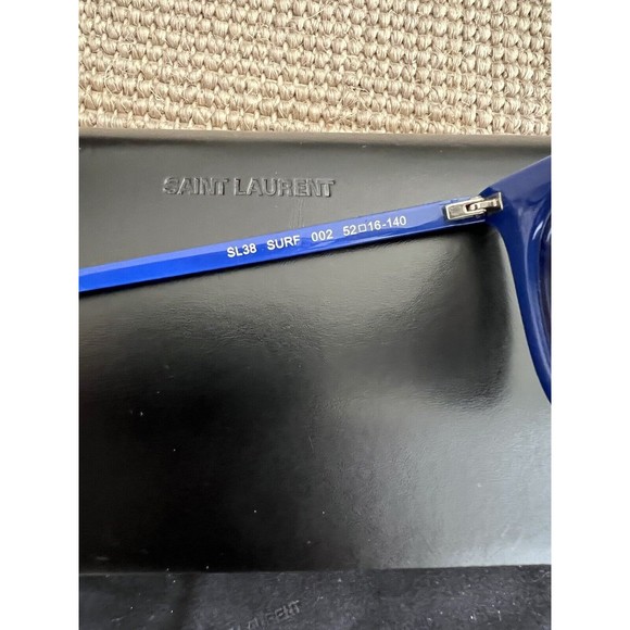 $450 EUC Saint Laurent YSL Surf SL38 002 Women\'s Blue Sunglasses + Case + Cloth main image 11